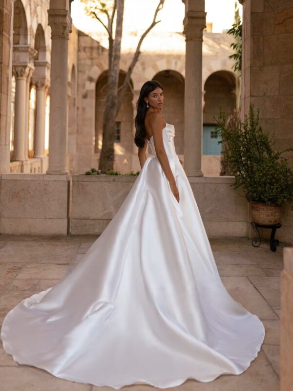 SoDigne A-line Simple Satin Wedding Dresses Sweetheart Sleeveless Bridal Dress Split Wedding Gown Robe De Mairee ﻿Customized – Image 3