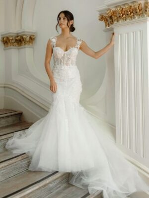 SoDigne Mermaid Boho Tulle Wedding Dresses Sweetheart Sleeveless Appliques Bridal Dress 2025 Long Wedding Gown Robe De Mairee