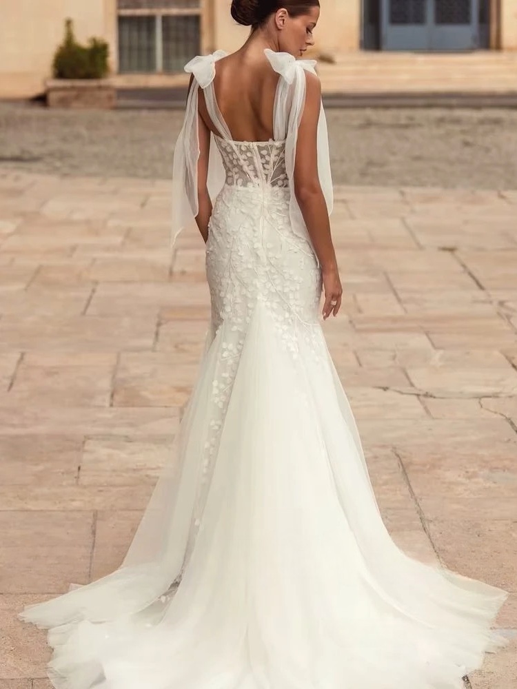 SoDigne Mermaid Tulle Wedding Dresses Sweetheart Sleeveless Elegant Bride Dress Women Bridal Gowns vestidos de novia Customized 2 SoDigne Mermaid Tulle Wedding Dresses Sweetheart Sleeveless Elegant Bride Dress Women Bridal Gowns vestidos de novia Customized – Image 2