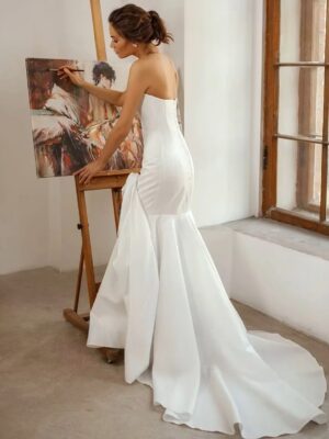 SoDigne Mermaid Satin Wedding Dress Strapless Sleeveless Bride Dresses Women Long Bridal Gowns vestidos de novia Customized 5 S711818c8fe994a42bd58b23dbbc1e986o Cropped