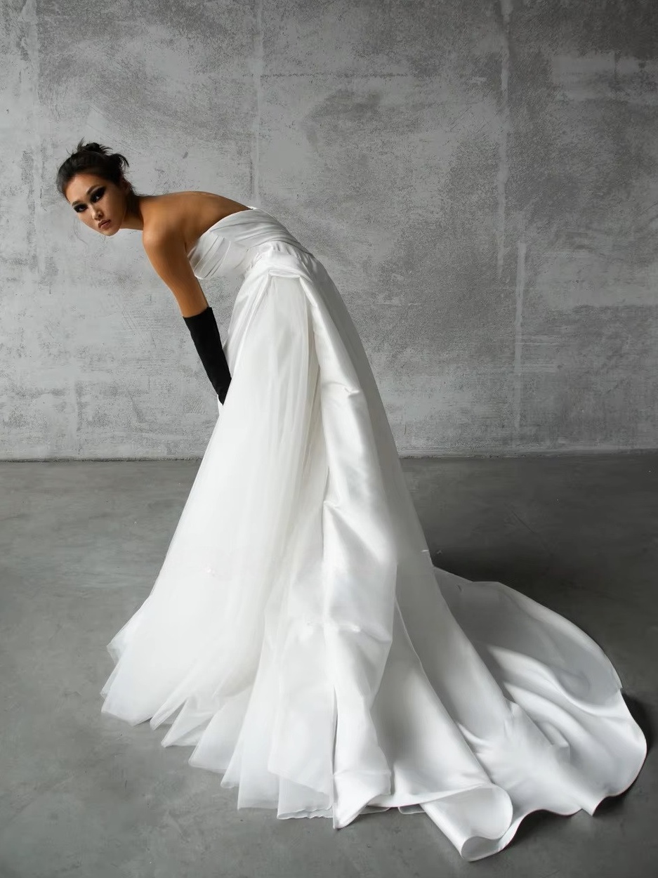 SoDigne A-line Satin Wedding Dress Sweetheart Sleeveless Ruched Bride Dresses 2025 Bridal Gowns Robe De Mairee Customized 3 SoDigne A-line Satin Wedding Dress Sweetheart Sleeveless Ruched  Bride Dresses 2025 Bridal Gowns Robe De Mairee Customized – Image 3