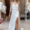 SoDigne Mermaid Satin Wedding Dresses Sleeveless Bridal Dress with Lace Shawl Long Bride Gown vestidos de novia Customized