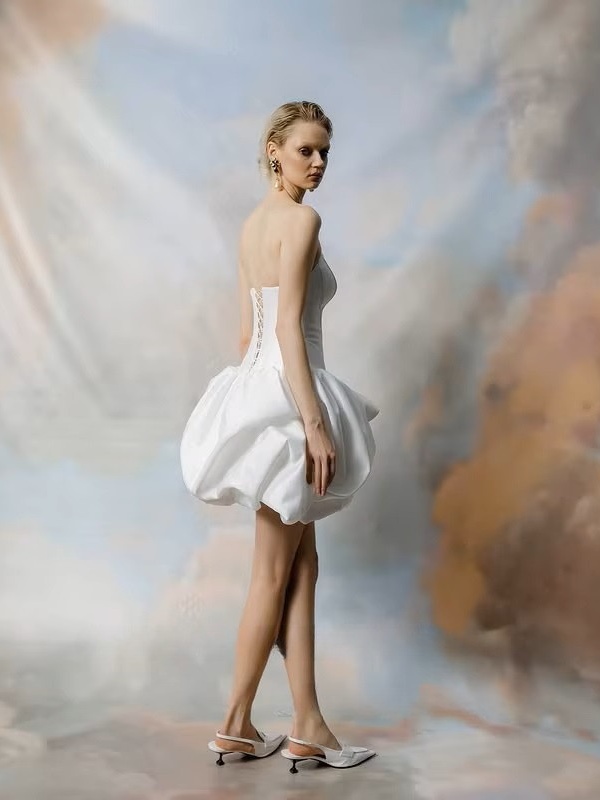 SoDigne A-line Satin Wedding Dress Sleeveless Sweetheart Bride Dresses Beach Ruched Mini Women Bridal Gowns Customized 2 SoDigne A-line Satin Wedding Dress Sleeveless Sweetheart Bride Dresses Beach Ruched Mini Women Bridal Gowns Customized – Image 2