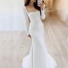 SoDigne Elegant Wedding Dress Mermaid Square Neckline Long Sleeves Backless Satin Bridal Dress Brides Gowns For Women 6 Sade450f26afc47099a640de5c9d92c3bQ Cropped