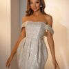 Luxury Shiny Sequined Mini Wedding Dress Simple Off Shoulder Strapless Bridal Sexy Backless Sleeveless Above Knee Customized 6 Sadfc0de8b4c44478a36791734871280eR Cropped