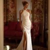 Modern Mermaid Wedding Dress Women 2025 Halter Pleat Side Split Open Back Sleeveless Bridal Gown Vestidos De Noiva Customized 6 Saf9e5c8af0564c7bb0e72df17a7d4b50B Cropped