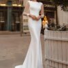Elegant Long Sleeve Wedding Dress 2025 Mermaid Open Back Satin Backless O-Neck Bridal Gown Lace Up Vestido De Novia Customized 7 Sb2290d7315cf44eea7970bdc2f15d416I Cropped
