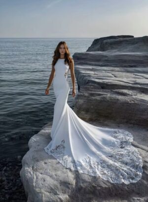 SoDigne Mermaid Wedding Dresses Scoop Neck Sleeveless Appliques Bridal Gowns Beach Wedding Dress vestido de noiva Customized