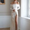Modern Long Sleeve Mermaid Wedding Dresses Satin Pleat Off The Shoulder High Side Split Bridal Gown Vestido De Noiva Customized 11 Sb8a4b57525b34c51a8c64e2820bb48c7z Cropped