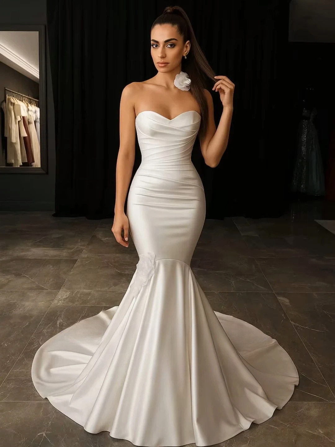 SoDigne Mermaid Satin 2025 Wedding Dress Sweetheart Sleeveless Bride Dresses Women Bridal Gowns vestidos de novia Customized 1 SoDigne Mermaid Satin 2025 Wedding Dress Sweetheart Sleeveless Bride Dresses Women Bridal Gowns vestidos de novia Customized