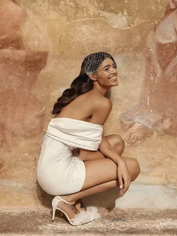 Exquisite Mermaid Wedding Dresses Strapless Pleat Off Shoulder Mini Bride Dresses Sexy Backless Detachable Train Customized 2025 3 Exquisite Mermaid Wedding Dresses Strapless Pleat Off Shoulder Mini Bride Dresses Sexy Backless Detachable Train Customized 2025 – Image 3