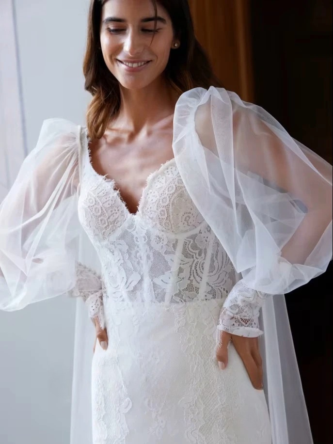 SoDigne Mermaid Boho Wedding Dresses Sweetheart Long Sleeves Lace Bridal Dress 2025 Beach Wedding Gown Robe De Mairee 3 SoDigne Mermaid Boho Wedding Dresses Sweetheart Long Sleeves Lace Bridal Dress 2025 Beach Wedding Gown Robe De Mairee – Image 3