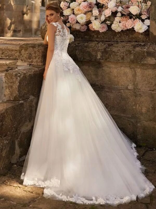 SoDigne Boho Wedding Dresses O-neck Sleeveless A-line Tulle Sleeveless Bridal Dress Long Bride Gown vestidos de novia ﻿ – Image 2